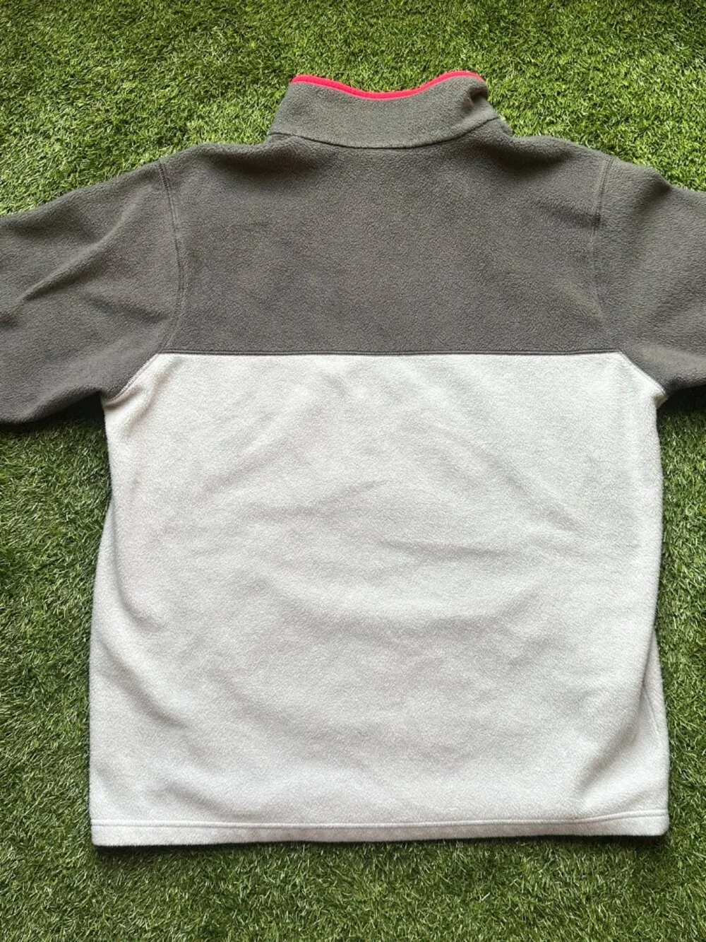 Columbia Fleece Pullover Size XL Quarter Snap Sweater Gray Two Tone